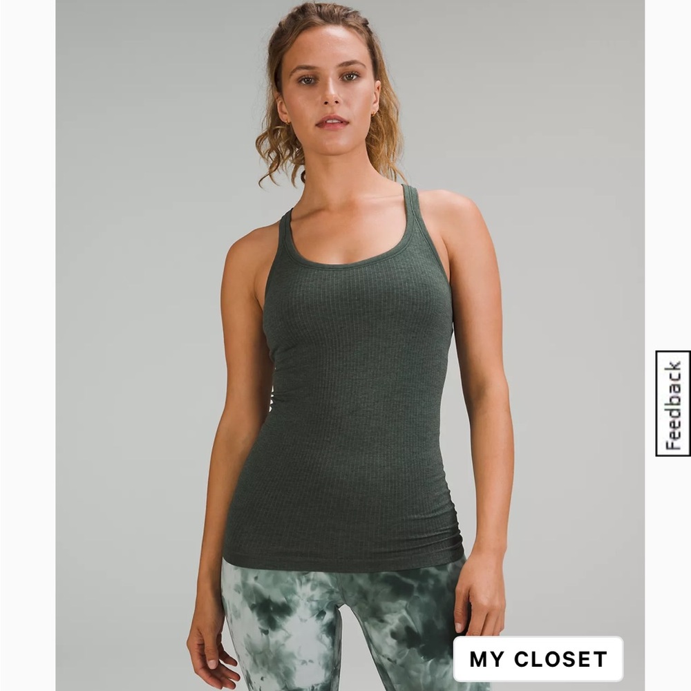 Lululemon EBB to Street Tank Top Smoked Spruce Size 6